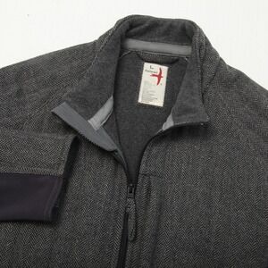 Relwen Jacket Men's Large Gray Herringbone Wool Blend Full Zip Pockets